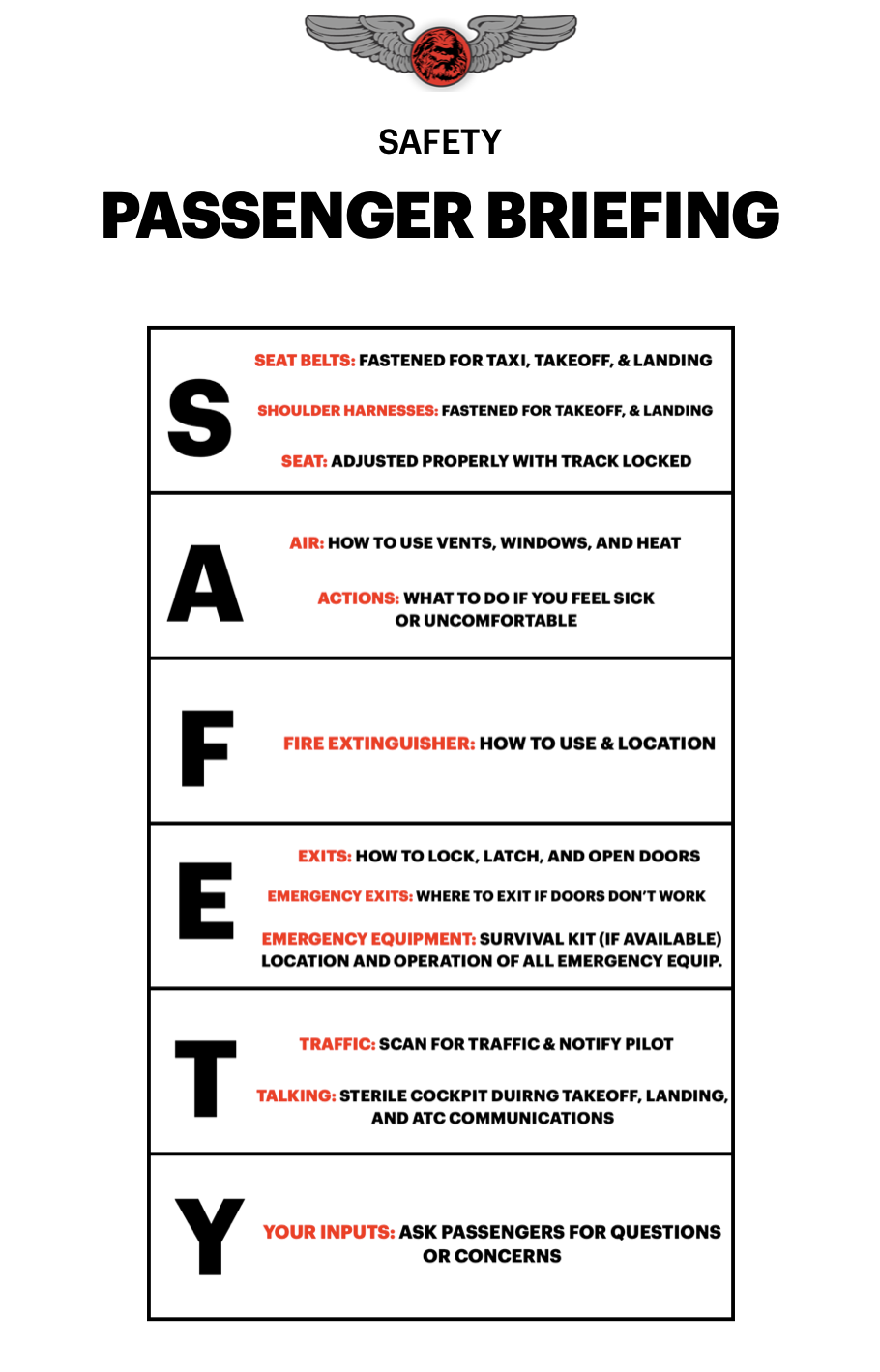 Passenger Safety Briefing
