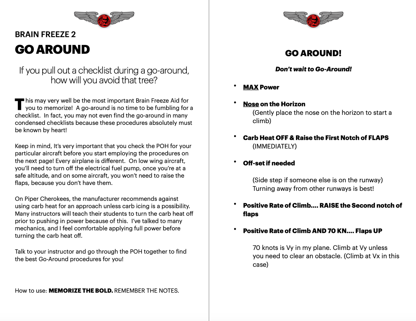 Military Style Chair-flying Guide (Brain Freeze Aids)