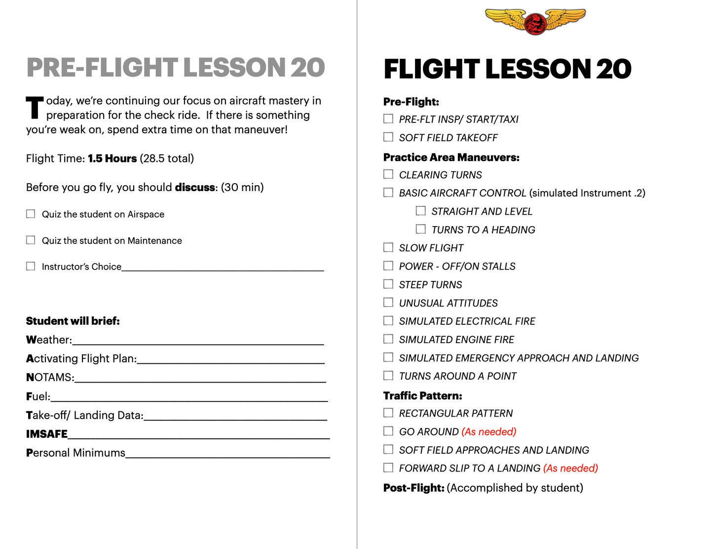 Premium Flight Training Syllabus